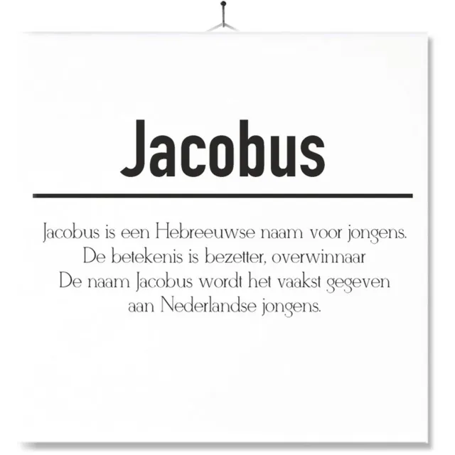 MC Living Tegel Met Opdruk | Betekenis | Kado | Cadeau | Met Naam - Jacobus Multi-Color