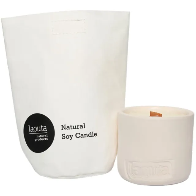 Laouta Geurkaars-LAOUTA "BITTERSWEET ALMOND" SOY CANDLE off white