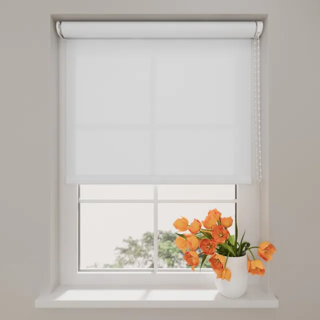 DTCH Rolgordijn lichtdoorlatend - Easy Base - Wit - 150 x 190 cm – Meerdere maten verkrijgbaar - 60 t/m 150 cm breed – Meekleurende achterzijde - Zonwering