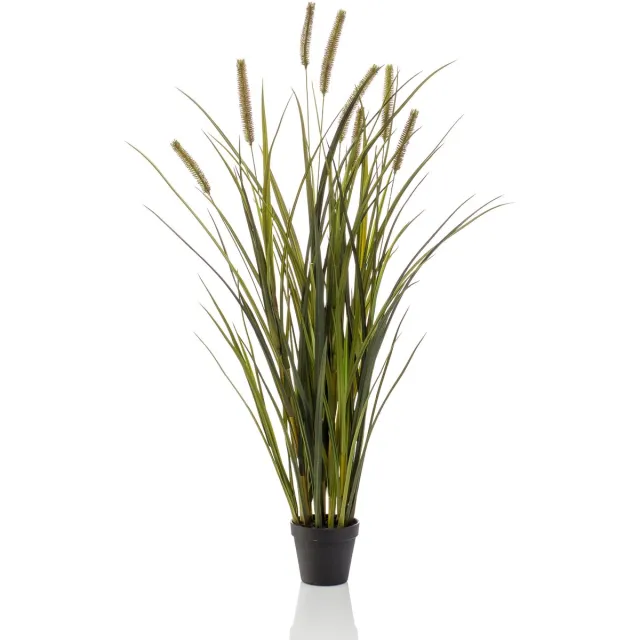 Emerald Kunstplant Kattenstaart Gras kort 100cm - Kunstplant voor binnen Groen