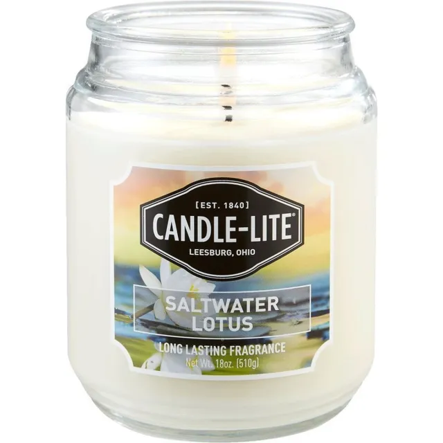 Candle-Lite Candle Lite - Saltwater Lotus - 110 branduren Wit