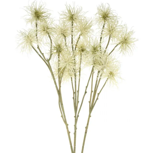 Viana Xanthium kunstbloem crème herfstdecoratie 6 bloemen 80cm 3st Beige