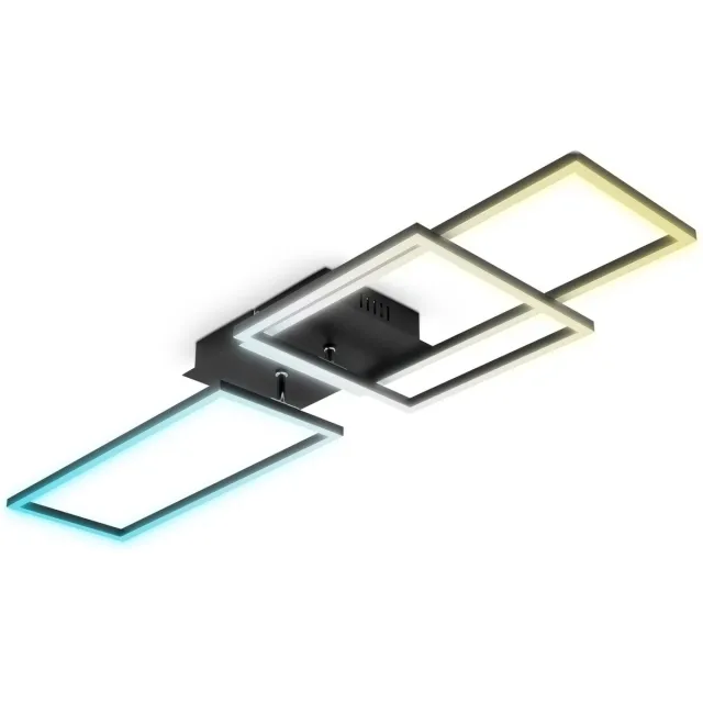 B.K.Licht LED Frame Plafondlamp - dimbaar - met kleurtemperatuurregeling - plafondlamp met afstandsbediening - zwart - 40W