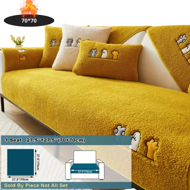 Bovista Bankhoes - Bankbeschermer - Stretch - Sofa Cover - Pluche - Geel - Stoel 70x70