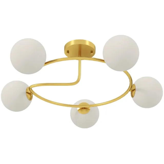 ZYLARO Plafondlamp - 20 W - 5 G9-fittingen - Elegante Goud-witte Look - Lamp Niet Inbegrepen goud, wit