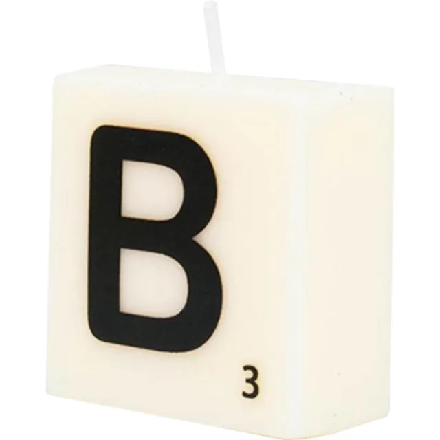 Paper dreams Letter Kaarsje - B Zwart wit