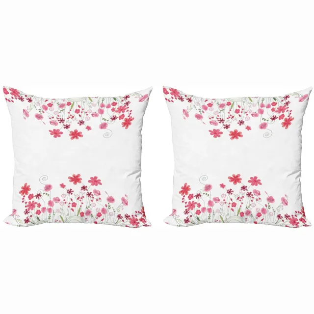 ABAKUHAUS Kussenhoes – 40x40 cm – Set van 2, dubbelzijdig, microvezels, multicolor Roze