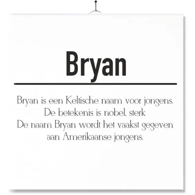 MC Living Tegel Met Opdruk | Betekenis | Kado | Cadeau | Met Naam - Bryan Multi-Color