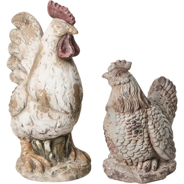 Beliani SPECCHIA - Set van 2 tuinbeelden - Beige - Magnesiumoxide