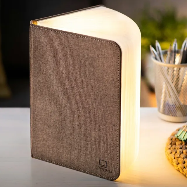 Gingko Smart Booklight Linnen Lamp - Oplaadbaar - Koffie Bruin bruin stof