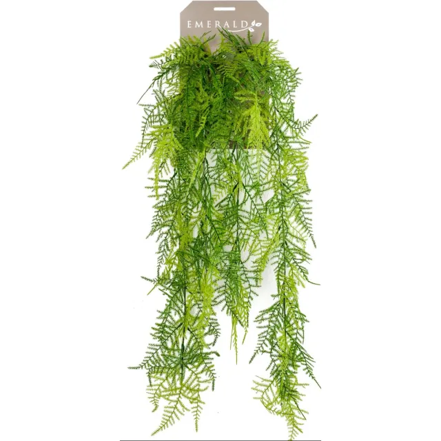 Emerald Kunst Hangplant Asparagus Plumosus 80cm - Kunstplant voor binnen Groen