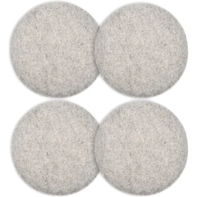 Intirilife zitkussen set van 4 van vilt in grijs - 31,5 x 2,5 cm - Gezellige stoelkussens sierkussens rond voor binnen buiten zitkussens stoelen banken palletkussens