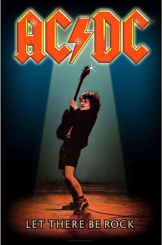 Rock Off AC/DC - Let There Be Rock Textiel Poster - Multicolours
