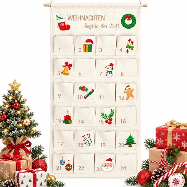 Famanu Vulling voor adventskalender, met 24 vakken, 100x50 cm
