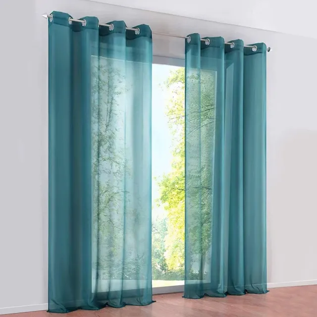 Unyqoos Transparante en elegante gordijnenset voor diverse woonruimtes blauw