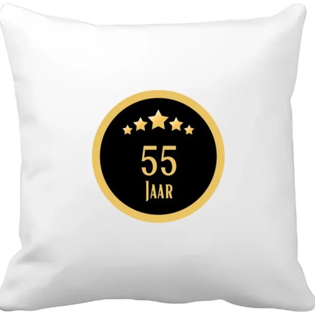 Akyol 55 jaar Kussen hoes - Hoera 55 jaar - iemand die 55 jaar is geworden of 55 jaar lang een relatie hebben of getrouwd zijn - verjaardagscadeau - verjaardag - cadeau - kado - geschenk - gift - relatie - trouwdag - jubileum - 40 bij 40 cm Multicolor