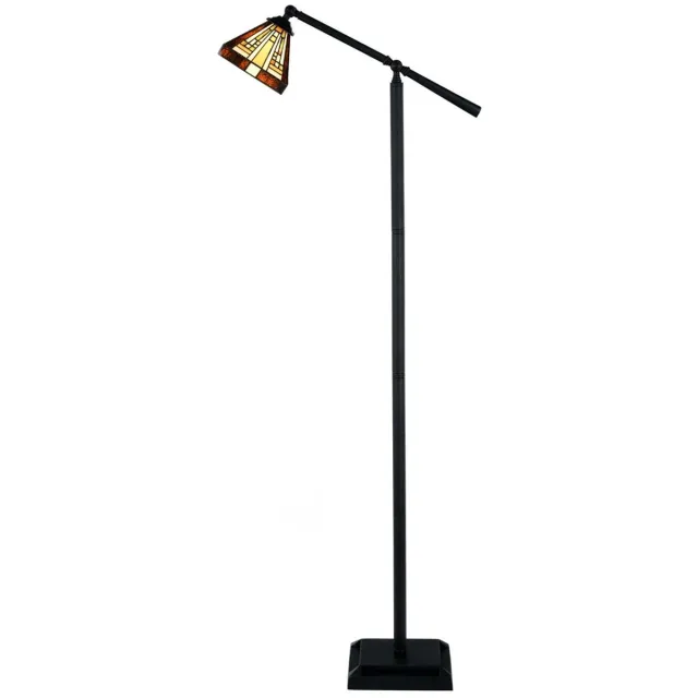 Coloured by Art Tiffany Vloerlamp Rising Sun small - Art Deco Trade Bruin
