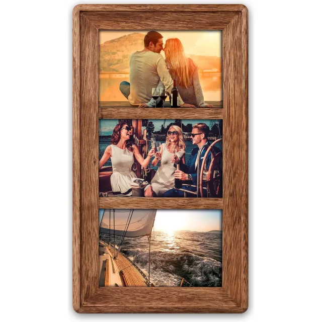 Zep Multi fotolijst hout bruin geschikt voor 3x foto van 10 x 15 cm