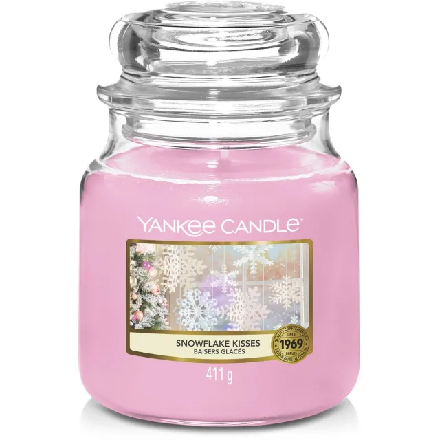 Yankee Candle Snowflake Kisses Medium Jar Roze