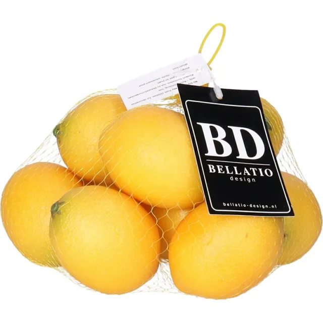 Bellatio Design Bellatio Decorations Kunstfruit citroenen - 10x - geel - 7 cm - namaak/nep fruit - kunststof fruitschaal decoratie