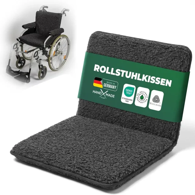 Novaliv Rolstoelkussen Antraciet 50x80 cm - Ergonomisch zitkussen voor rolstoelen, bureaustoelen en eetkamerstoelen - Zacht zitkussen voor meer comfort, warmte en bescherming - Praktisch accessoire voor rolstoelen