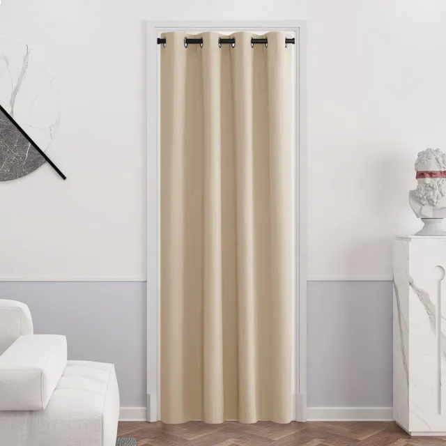 Unyqoos Stijlvolle Verduisteringsgordijnen met Ringen voor Slaapkamer en Woonkamer, Geluidsreducerend en Energiebesparend Biscotti Beige