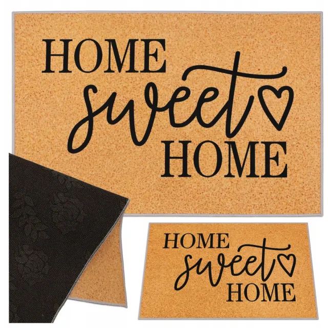 Allvo "HOME Sweet HOME" Deurmat Antislip 40x60cm Sneldrogend Beige