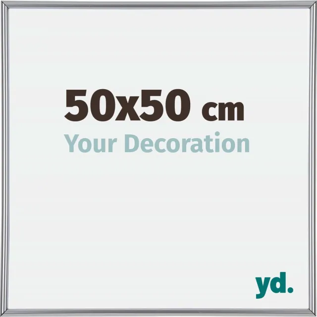 yd. Your Decoration - Fotolijst 50x50 cm - Kunststof - Zilver Hoogglans - Annecy