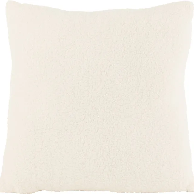J-Line kussen Teddy - polyester - wit