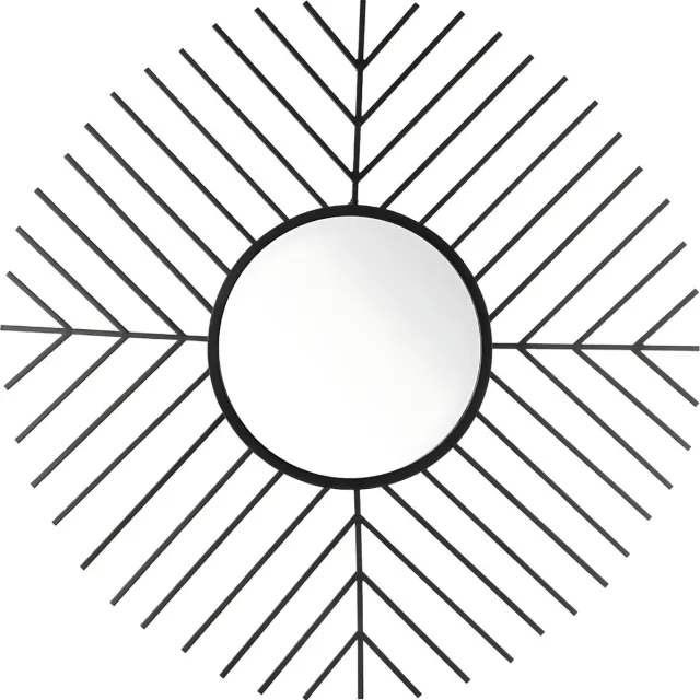 Dulaire Wandspiegel Zwart Rond Metaal Ø 82 cm