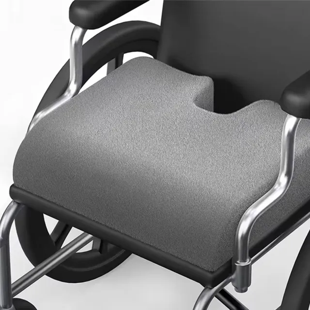 rimmo Rolstoel Zitkussen met Traagschuim – Ergonomisch Zitkussen met Antislip Onderzijde – Ademend Comfort Kussen voor Rolstoel, Stoel en Bureaustoel- Grijs