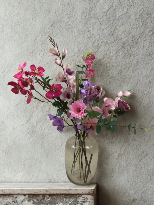 The Bloomistic Company The Bloomistic® – Zijden Boeket – 70-80 cm hoog – Kunstbloemen – moederdag – nepbloemen – housewarming cadeau – moederdag cadeautje – decoratie woonkamer Blossom Breeze