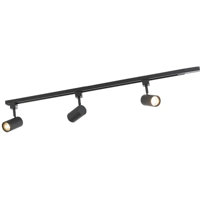 QAZQA jeana - Moderne Spot railsysteem verlichting, railverlichting geschikt voor led - 3 lichts - L 1000 mm - Zwart - Woonkamer | Slaapkamer | Keuken