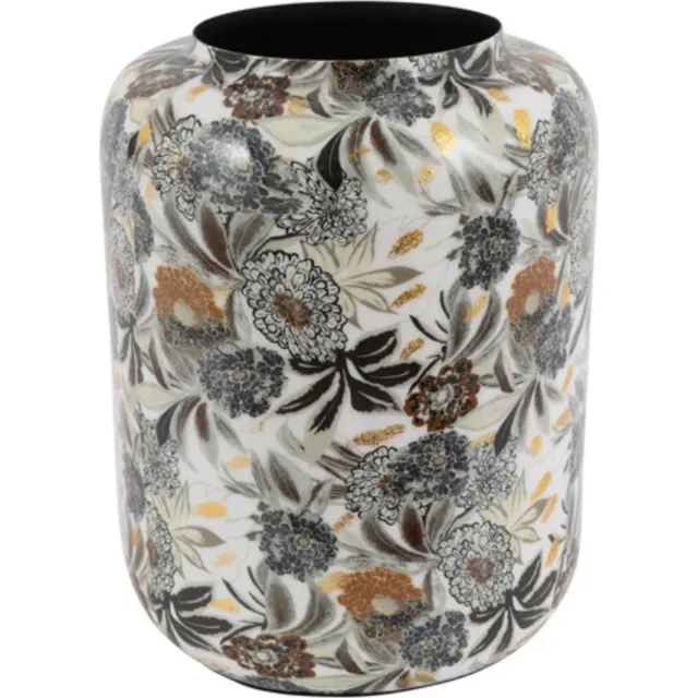 Countryfield Vaas Peony L wit-bruin 27x27x34cm. - Countryfield