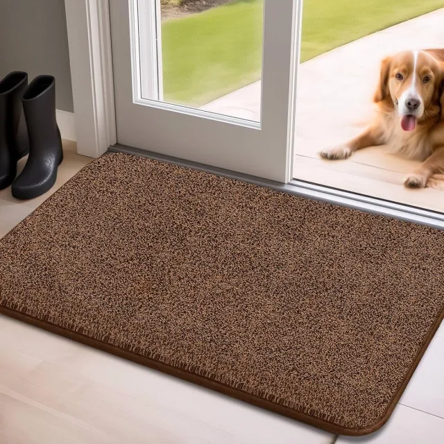 Unyqoos Bruine, super absorberende mat voor entree en huisdieren met antislip laag