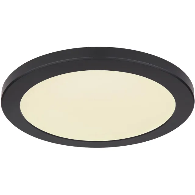 Globo Plafondlamp Opbouw LED plafondlamp Woonkamerlamp, ronde vorm, kunststof, zwart wit opaal, 24W 1800Lm warm wit-koud wit, DxH 29,8x1,8 cm