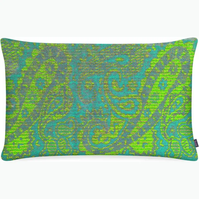Aaizi velours sierkussen Mazan Lime - 30x50 cm Groen