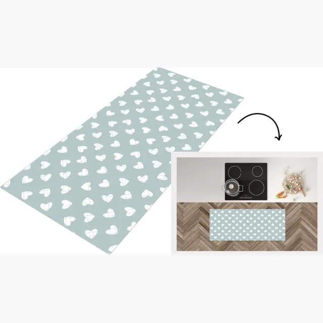 KitchenYeah Keukenloper - Loper keuken - Groen - Design - Geometrie - Patroon - Keukenloper vinyl Multicolor