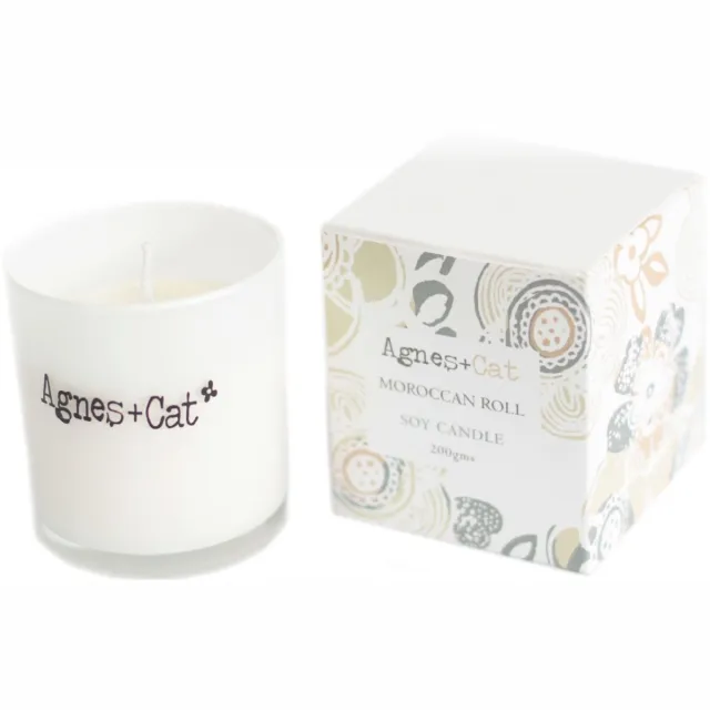 Agnes & Cat Soy wax Geurkaars in Glas - Moroccan Roll - 200ML - 30 Branduren - Veganistisch