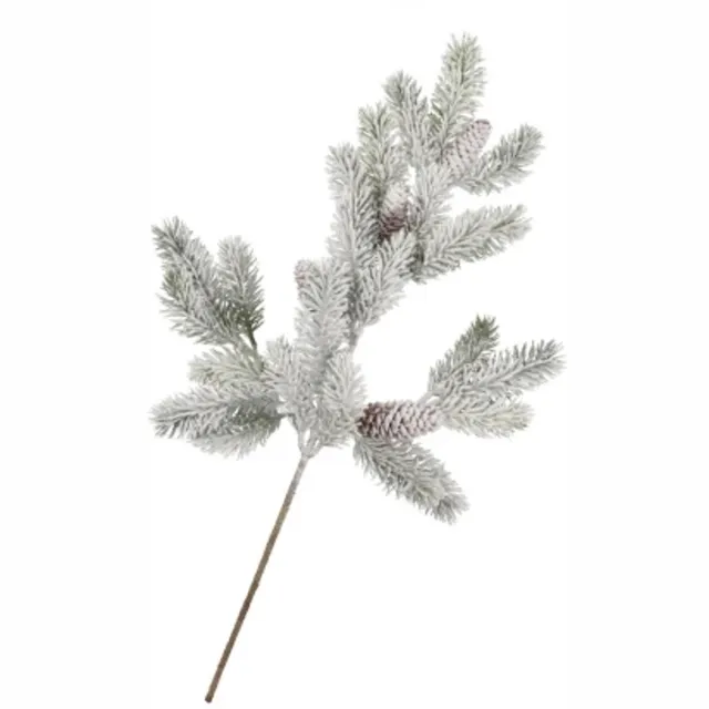 DK design Daan Kromhout - Dennentak - Kunst - Zijde - Dennenappels - Sneeuw - 64cm Groen
