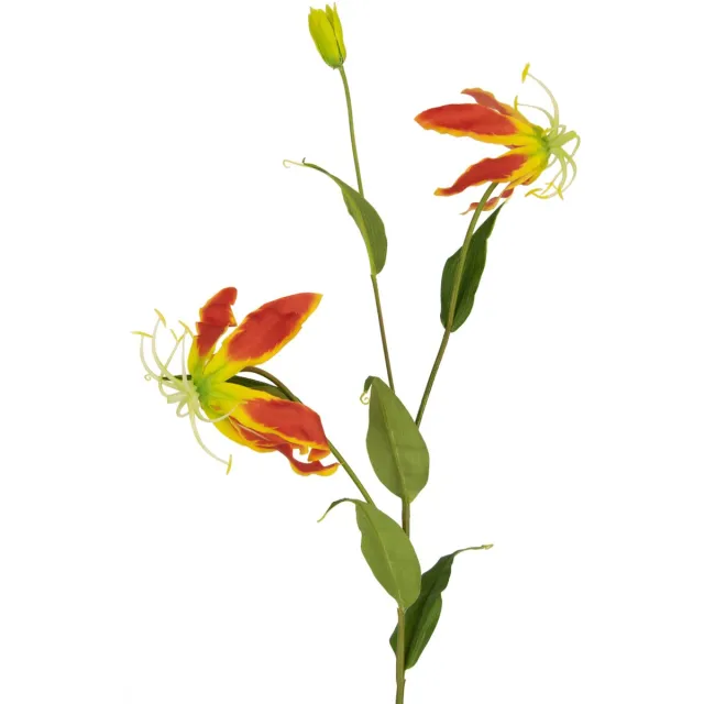 Greenmoods Kunstbloem Gloriosa 81 cm rood/geel | Kunstplant | Greenmoods