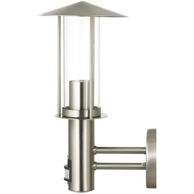 Licht Erlebnisse Licht-Erlebnisse - Arthur - Wandlamp - met Bewegingssensor - IP44 - E27 - van - Roestvrij staal glas - in - zilver