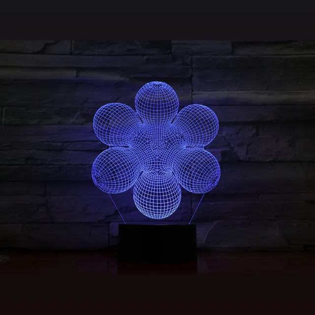 MC Living 3D Led Lamp Met Gravering - RGB 7 Kleuren - Illusie