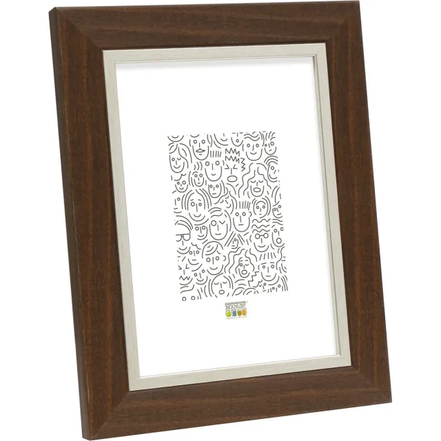 Deknudt Frames fotolijst S45VH3 - bruin met zilverbies - foto 10x15 cm