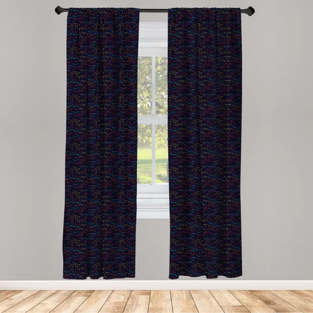 ABAKUHAUS Gordijnen – Meerkleurig 2x75x175 – Halverduisterend Donkerblauw