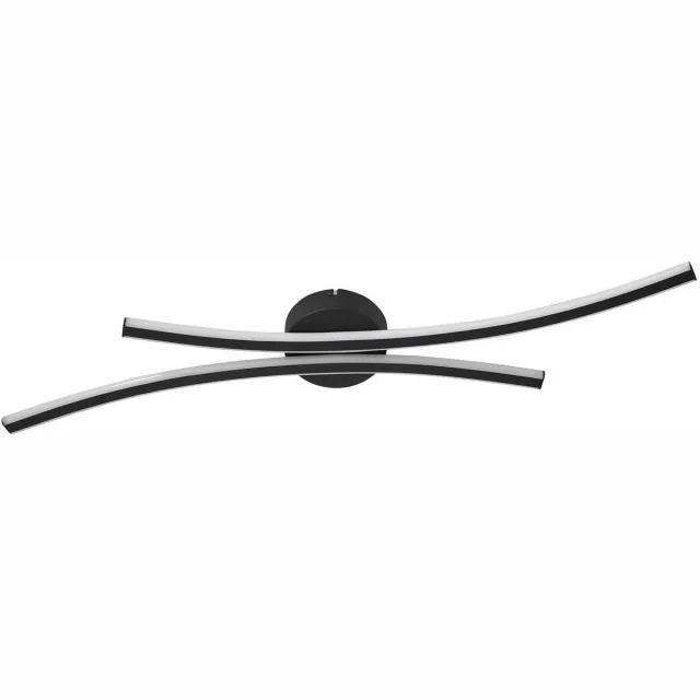 Lindby LED plafondlamp - 1licht - Aluminium, PVC - H: 5.5 cm - zwart, wit - Inclusief lichtbron