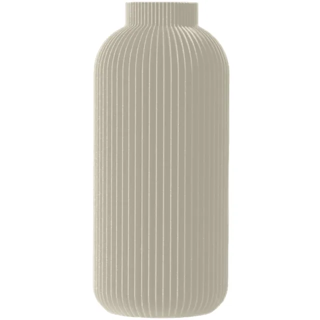 Layvo MAREN Vaas - Crème - D11 x H25 cm - droogbloemen vaas - japandi - gerecycled plastic
