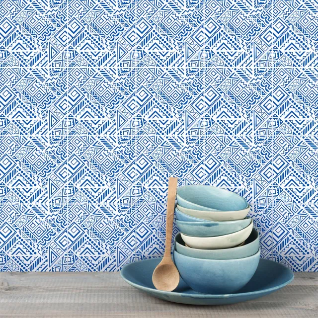 Ambiance Sticker Muurstickers - Zelfklevende tegelmuurstickers voor keuken en badkamer - 9 Boheemse Sahale tegelstickers - 9 stickers 20x20cm Multi color
