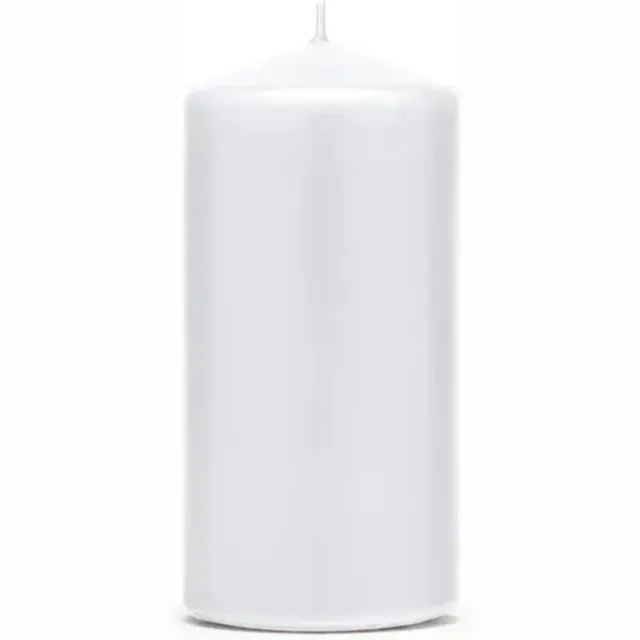 Party Deco """Kaars, mat, wit, 12 x 6cm (1 zakje met 6 stuks)"""