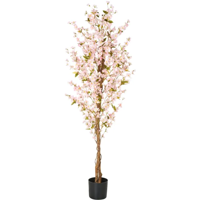 Beliani SAKURA - Kunstplant - Roze - 185 cm - Synthetisch materiaal Groen